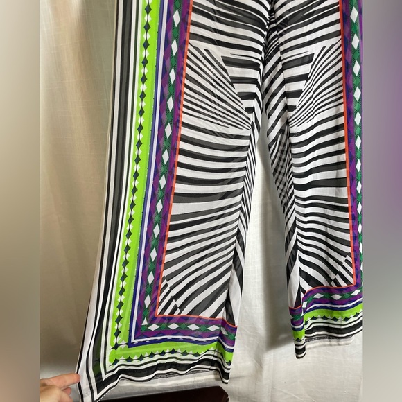 Bisou Bisou Sheer Patern Pants Wide Leg Zebra print size M - Picture 5 of 5